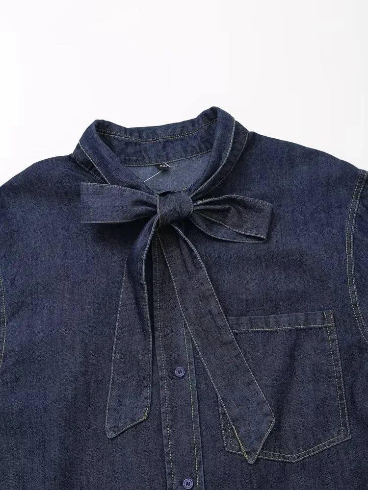 Women's Blouse Long Sleeve Blouses Bowknot Simple Style Solid Color display picture 7