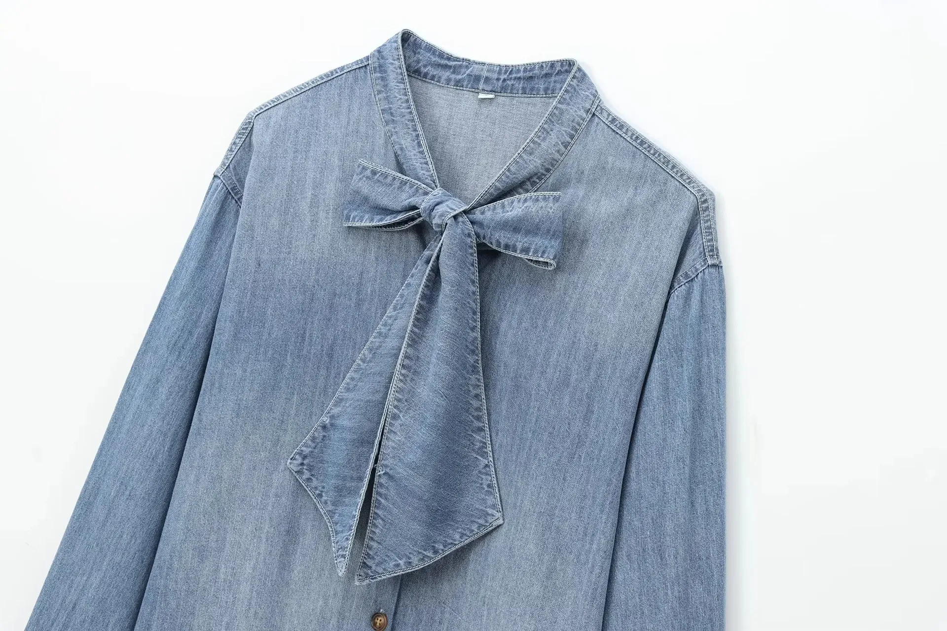 Women's Blouse Long Sleeve Blouses Bowknot Simple Style Solid Color display picture 3