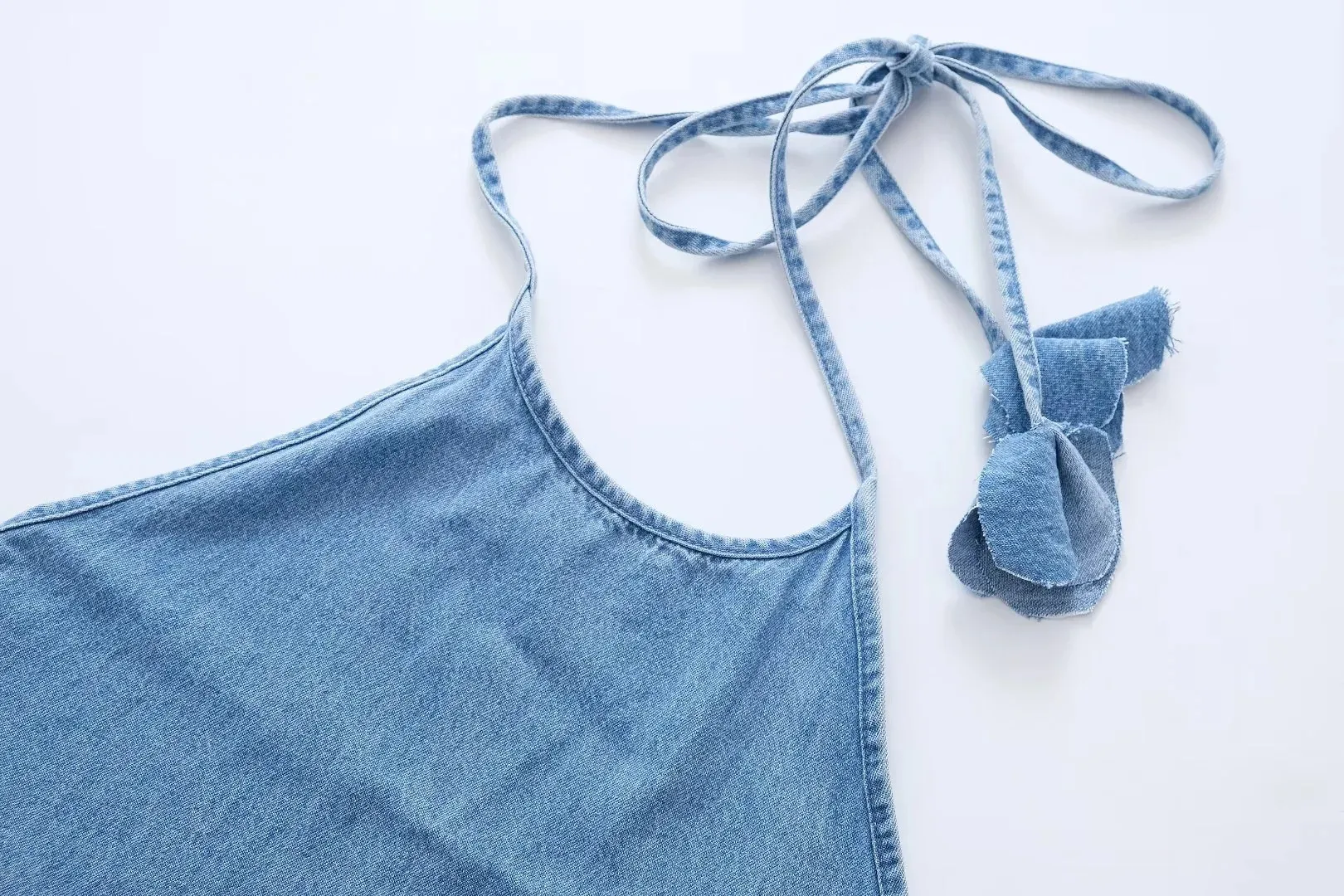Women's Denim Dress Simple Style Halter Neck Backless Sleeveless Solid Color Maxi Long Dress Casual Daily display picture 3