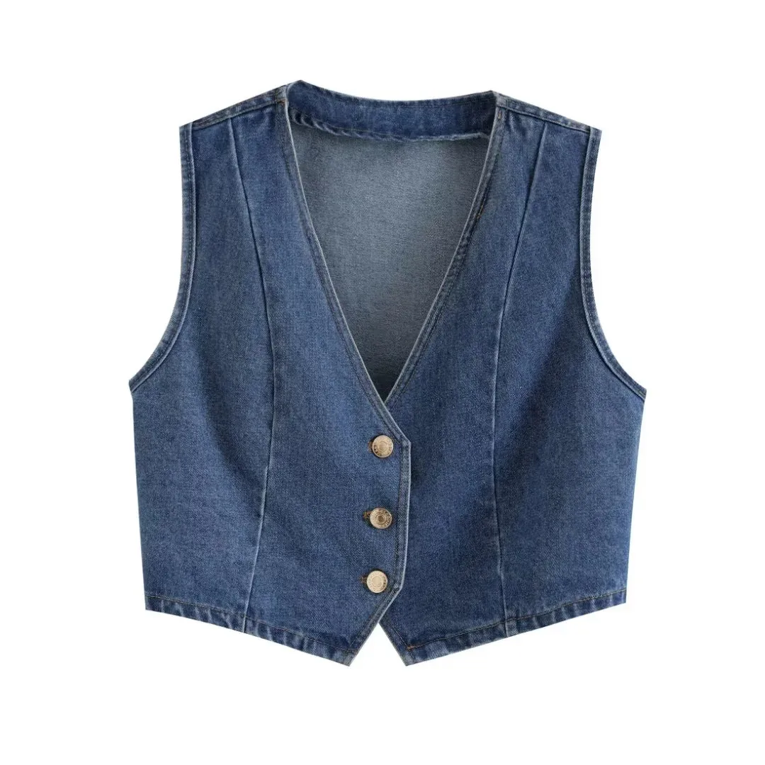 Women's Vest Sleeveless Blazers Washed Simple Style Solid Color display picture 3