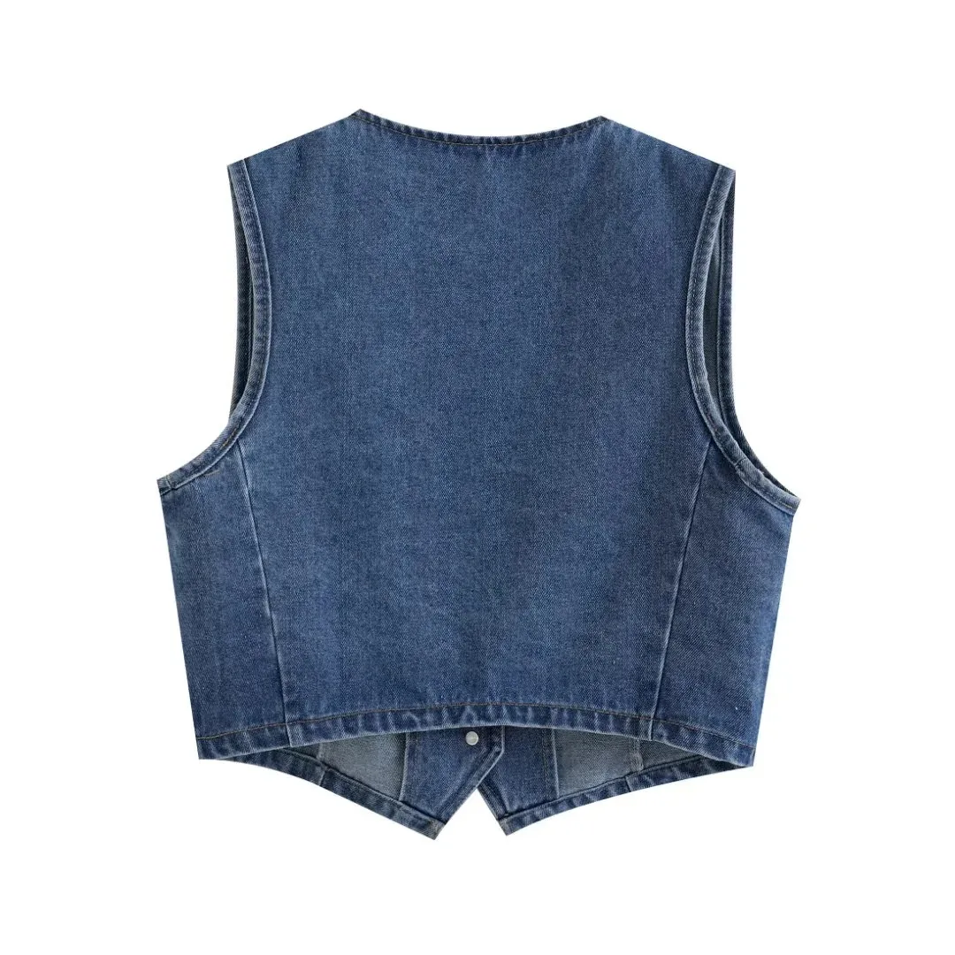 Women's Vest Sleeveless Blazers Washed Simple Style Solid Color display picture 2