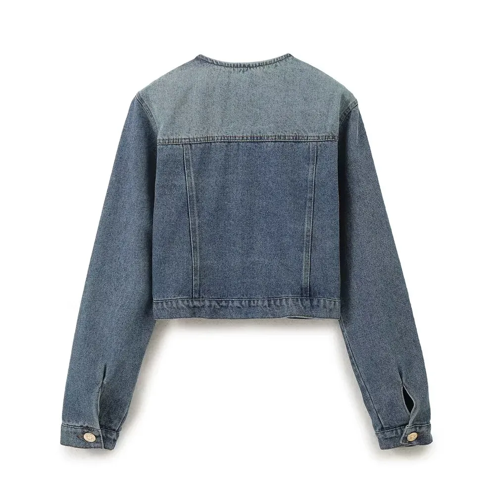 Casual Holiday Daily Women's Simple Style Color Block Denim Pants Sets Shorts Sets display picture 2