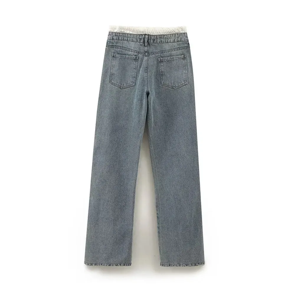 Women's Casual Daily Street Vintage Style Color Block Full Length Patchwork Jeans display picture 2