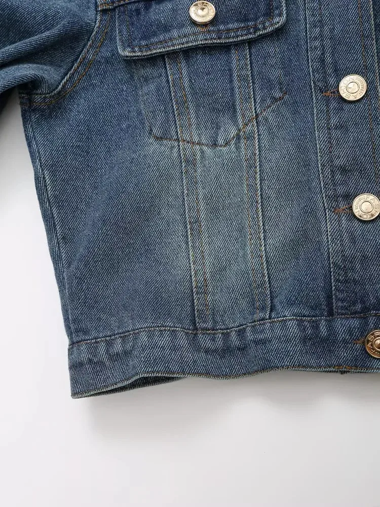 Casual Holiday Daily Women's Simple Style Color Block Denim Pants Sets Shorts Sets display picture 7