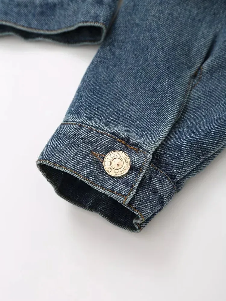 Casual Holiday Daily Women's Simple Style Color Block Denim Pants Sets Shorts Sets display picture 9