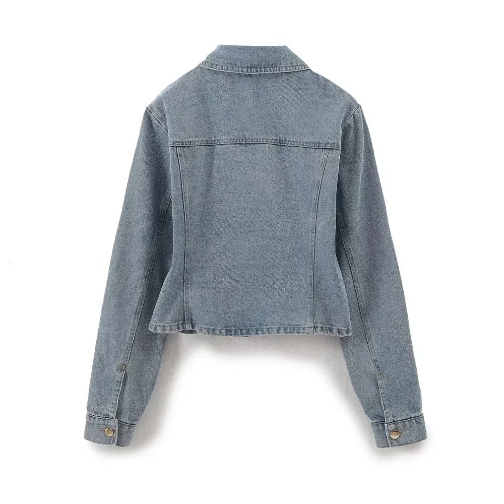 Casual Holiday Daily Women's Simple Style Color Block Denim Slit Skirt Sets Shorts Sets display picture 3