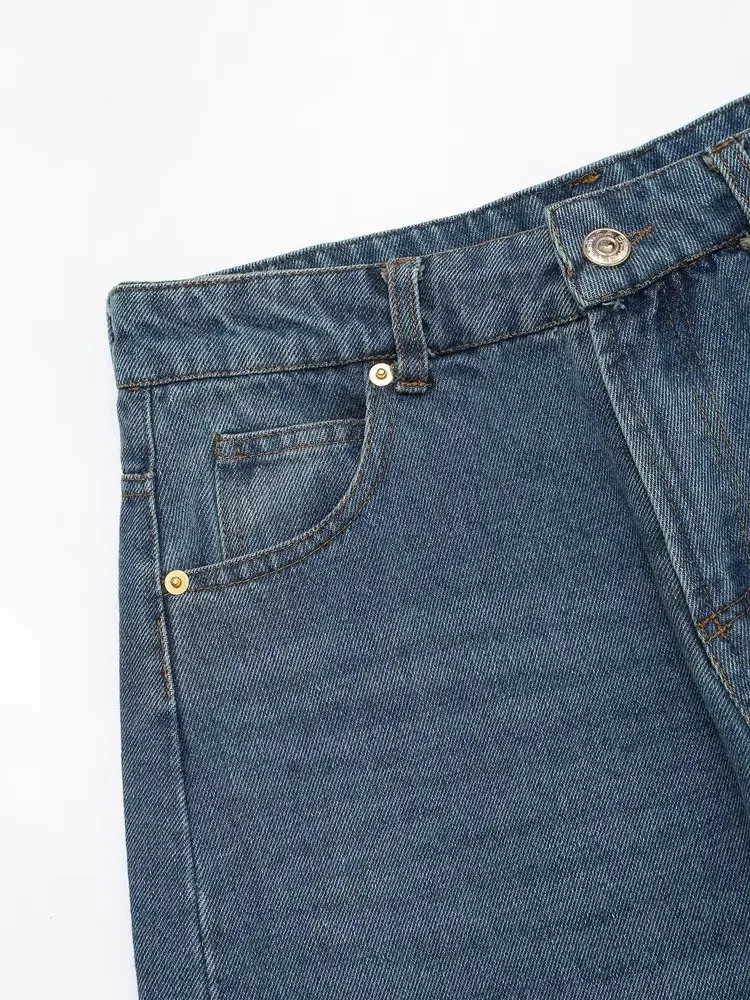 Casual Holiday Daily Women's Simple Style Color Block Denim Pants Sets Shorts Sets display picture 12