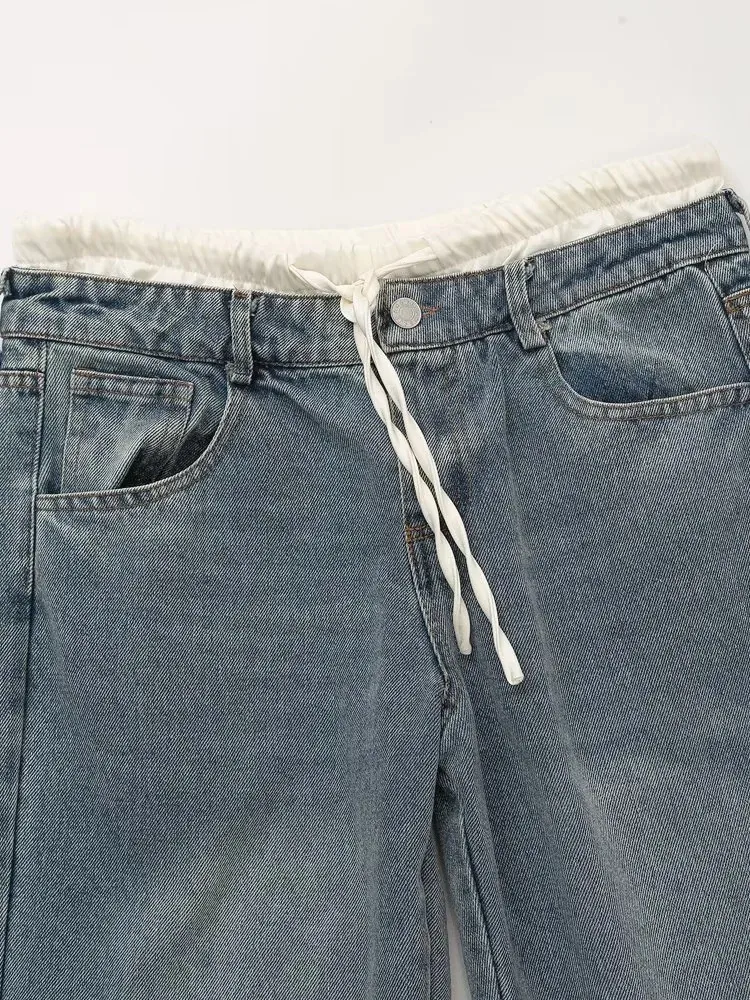 Women's Casual Daily Street Vintage Style Color Block Full Length Patchwork Jeans display picture 6