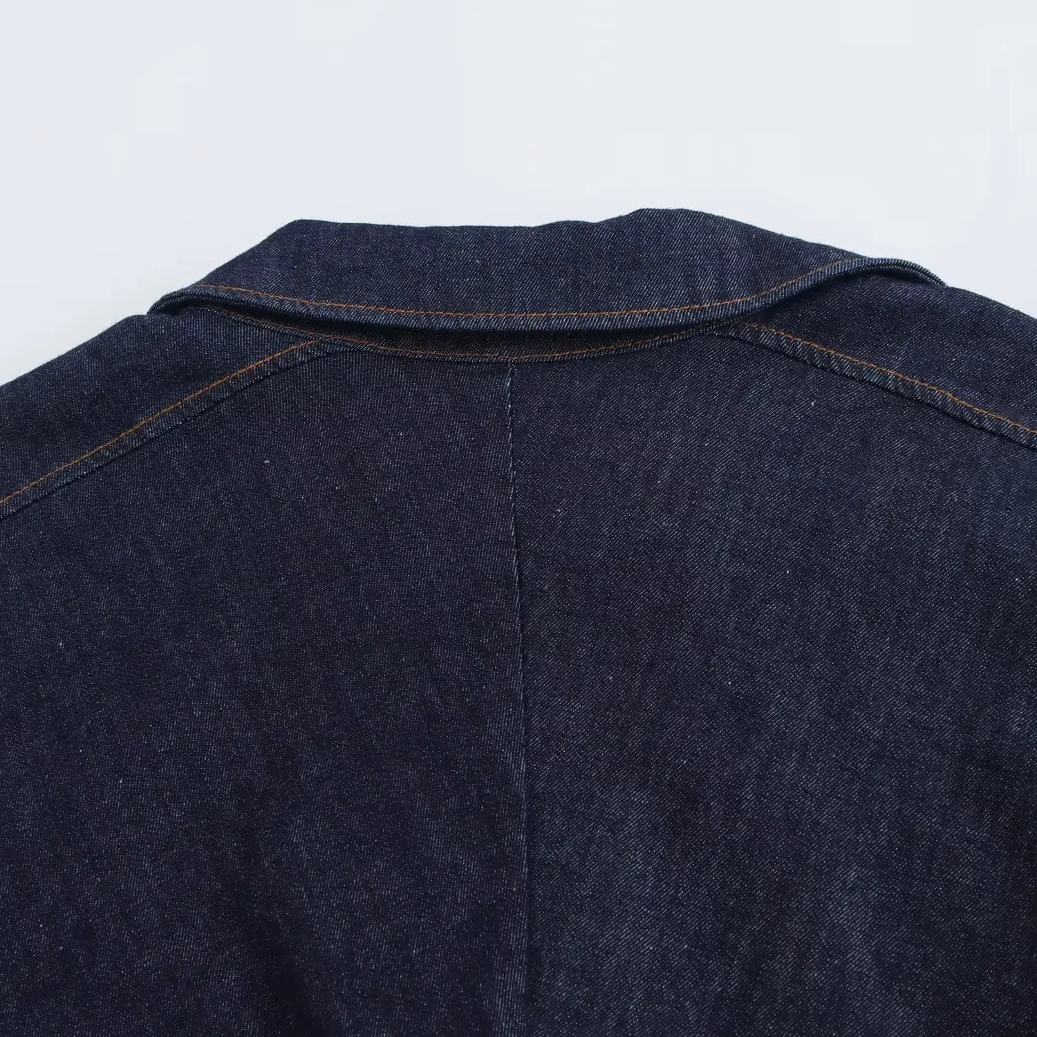 Women's Denim Dress Simple Style Shirt Collar Button Long Sleeve Solid Color Midi Dress Casual Holiday Daily display picture 13