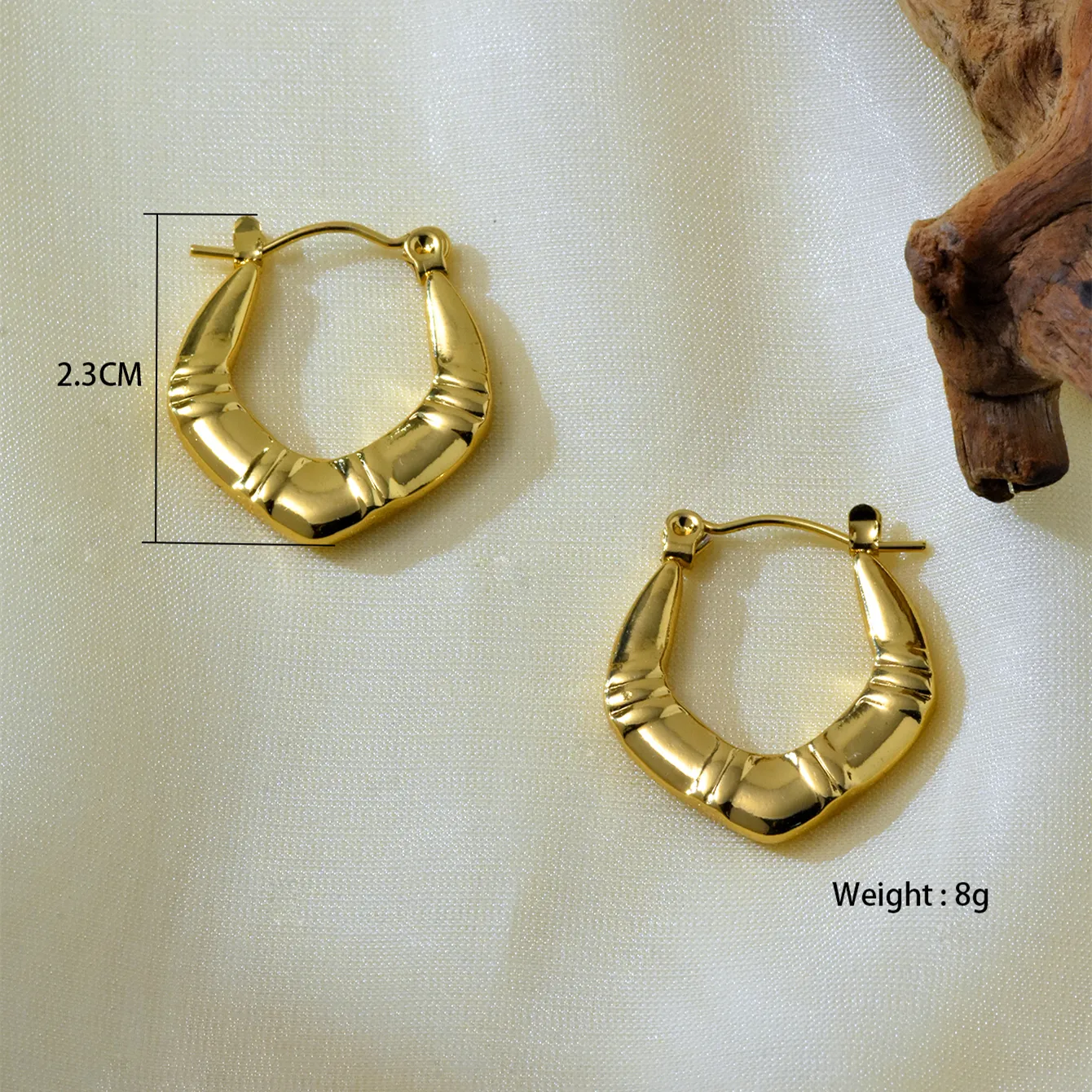 1 Set 1 Pair Elegant Irregular Irregular 304 Stainless Steel 18K Gold Plated Earrings display picture 7