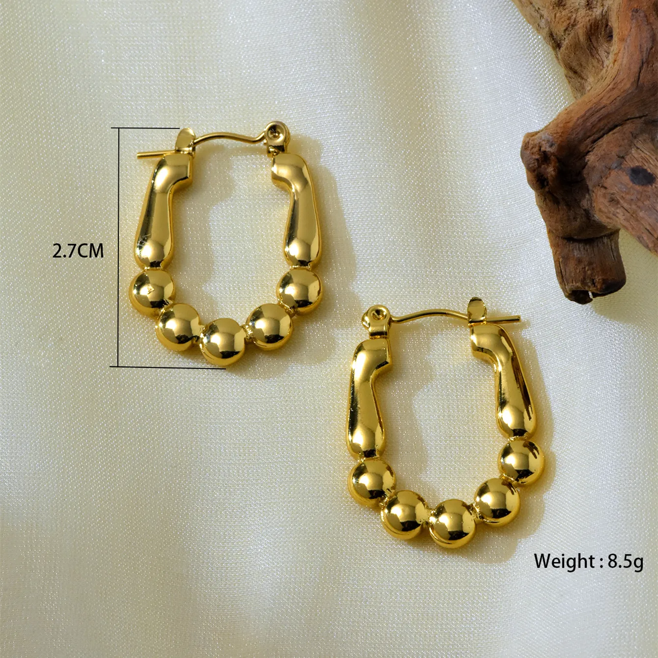 1 Set 1 Pair Elegant Irregular Irregular 304 Stainless Steel 18K Gold Plated Earrings display picture 8
