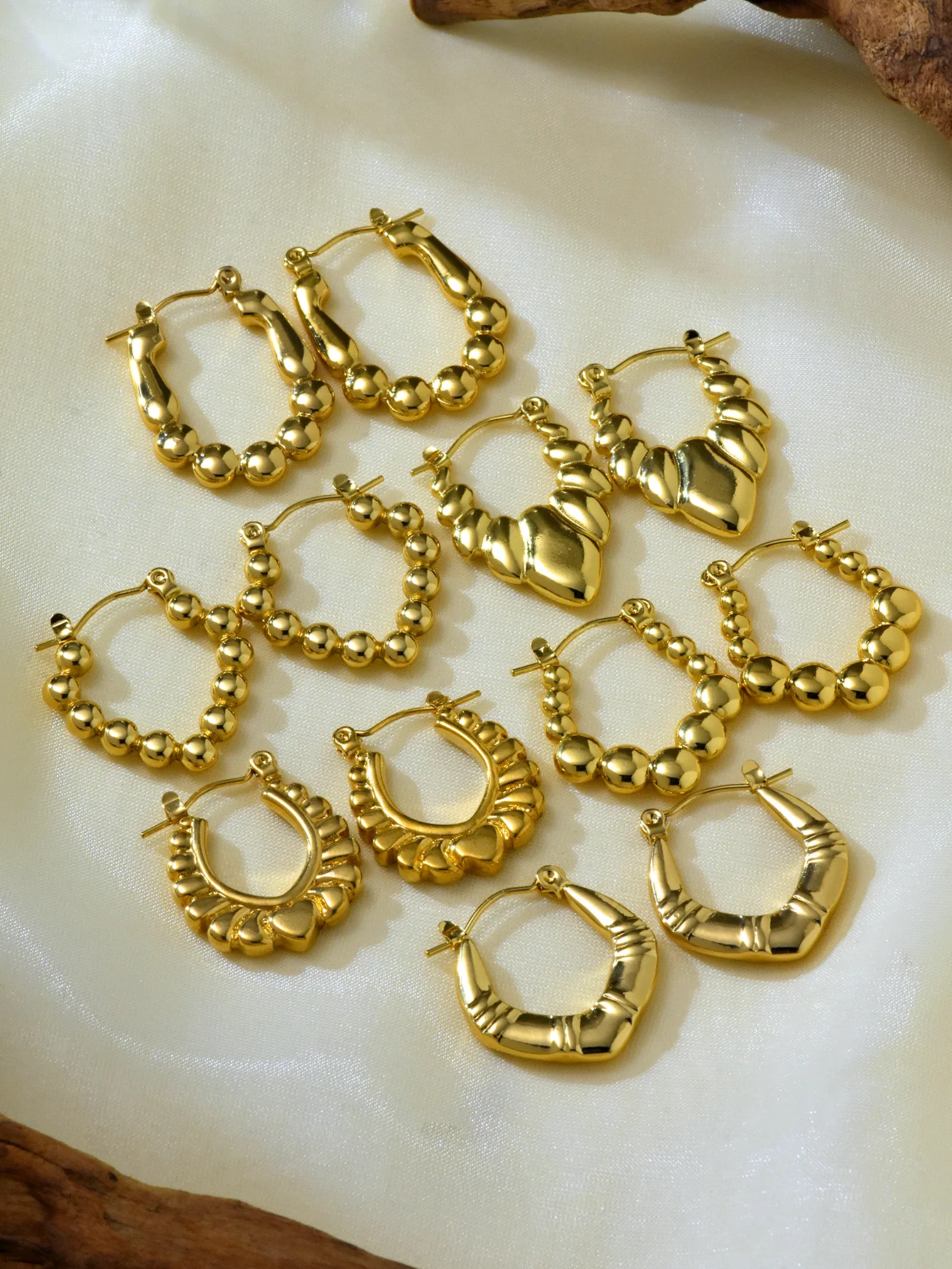 1 Set 1 Pair Elegant Irregular Irregular 304 Stainless Steel 18K Gold Plated Earrings display picture 1
