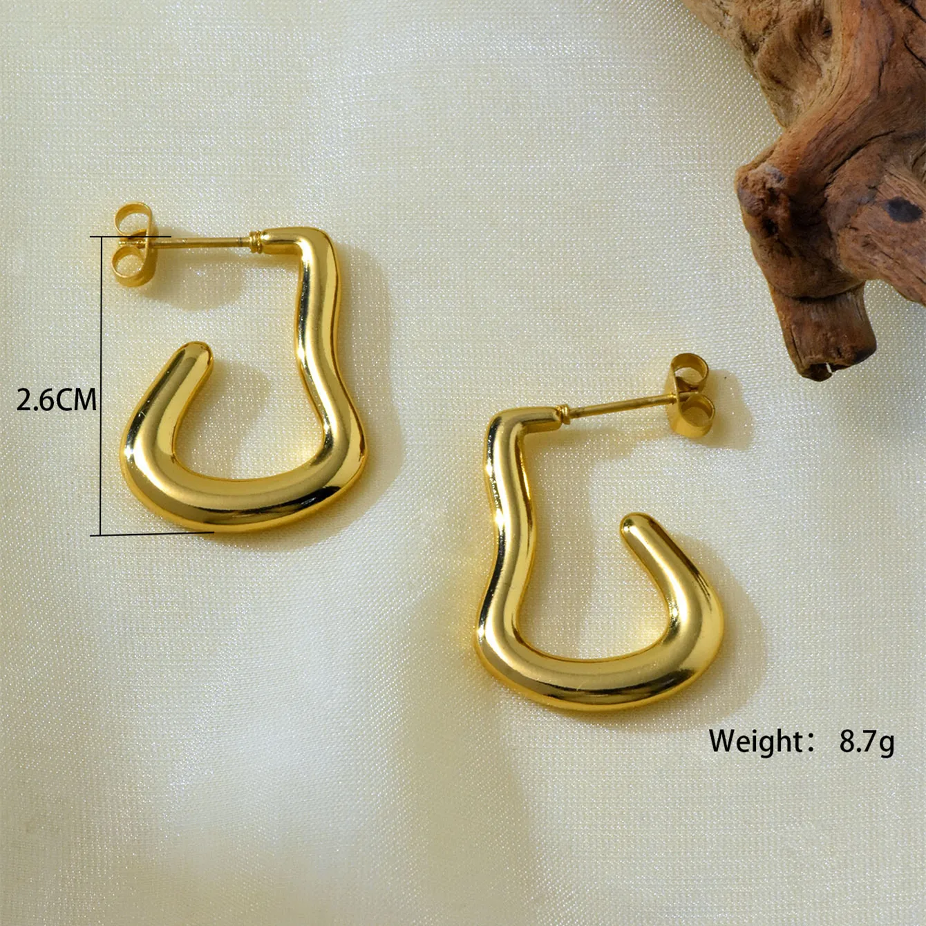 1 Set 1 Pair Elegant Irregular 304 Stainless Steel Earrings display picture 6