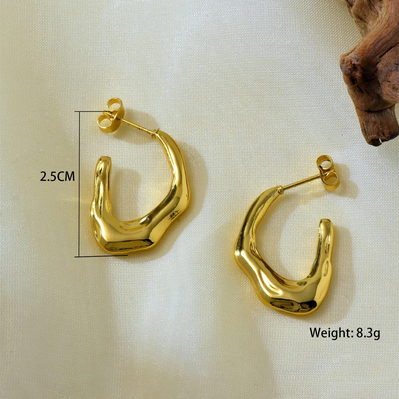 1 Set 1 Pair Elegant Irregular 304 Stainless Steel Earrings display picture 8