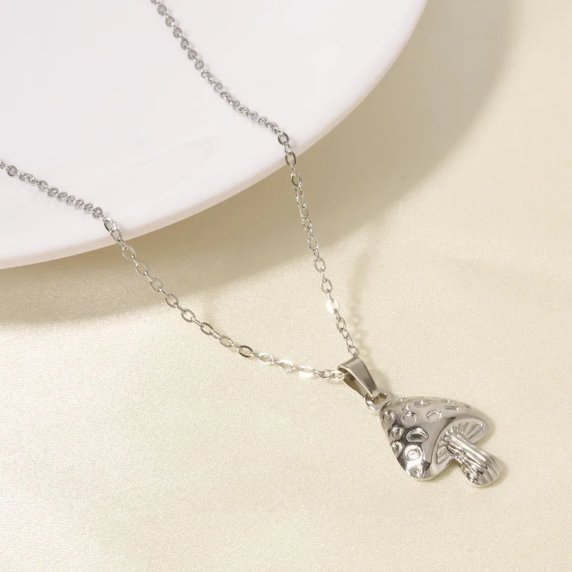 Vacation Simple Style Mushroom 304 Stainless Steel Plating Women's Pendant Necklace display picture 5