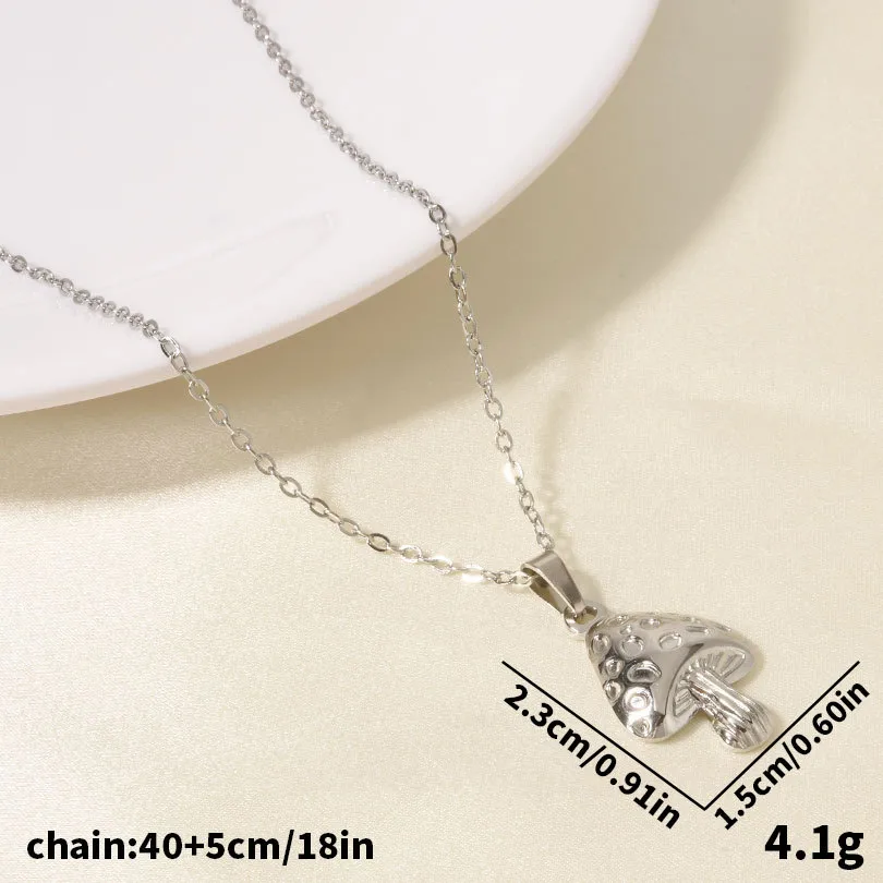 Vacation Simple Style Mushroom 304 Stainless Steel Plating Women's Pendant Necklace display picture 6