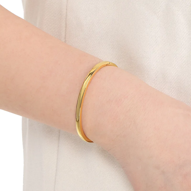 Simple Style Oval 304 Stainless Steel 18K Gold Plated Women's Bangle display picture 6