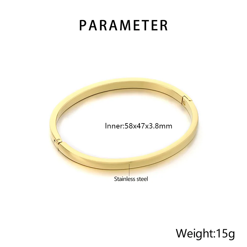 Simple Style Oval 304 Stainless Steel 18K Gold Plated Women's Bangle display picture 1
