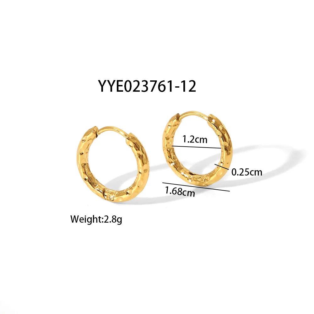 1 Pair Elegant Vacation Simple Style Geometric Irregular Polishing 304 Stainless Steel 18K Gold Plated Hoop Earrings display picture 4