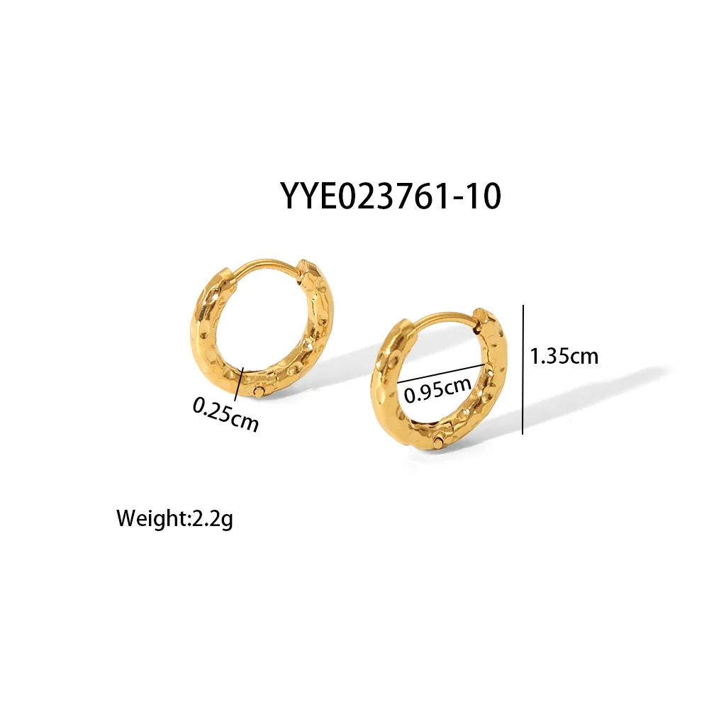 1 Pair Elegant Vacation Simple Style Geometric Irregular Polishing 304 Stainless Steel 18K Gold Plated Hoop Earrings display picture 3