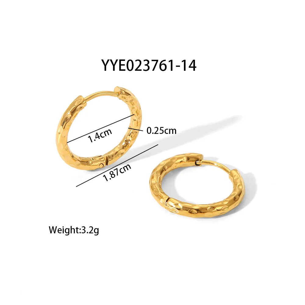 1 Pair Elegant Vacation Simple Style Geometric Irregular Polishing 304 Stainless Steel 18K Gold Plated Hoop Earrings display picture 6