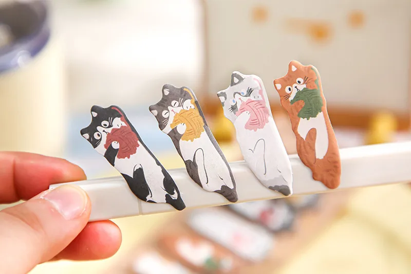 180 Pieces Per Pack Cat Class Learning Paper Cute Sticky Note display picture 3