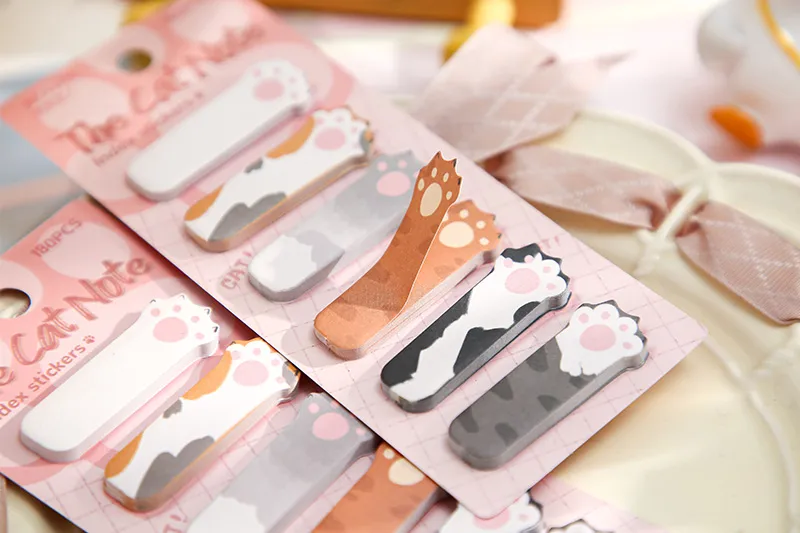 180 Pieces Per Pack Cat Class Learning Paper Cute Sticky Note display picture 8