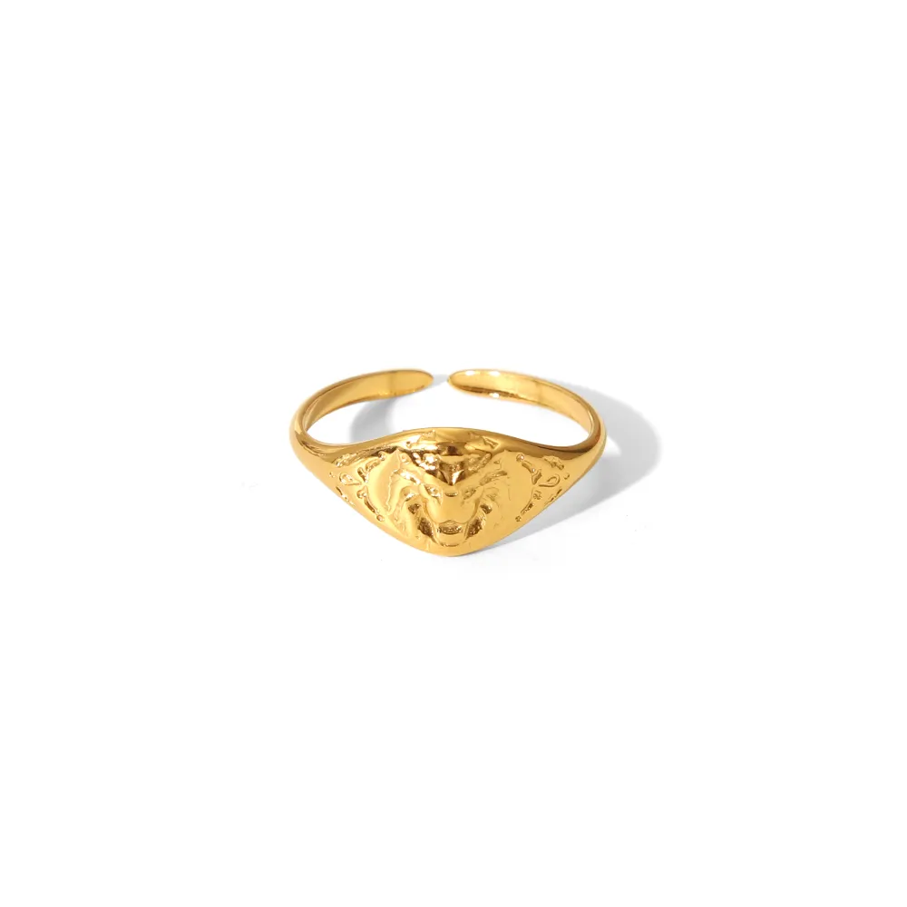 IG Style Marine Style Starfish Swirl Pattern Heart Shape 304 Stainless Steel Natural Stone Asymmetrical Natural Stone 18K Gold Plated Women's Open Rings display picture 9