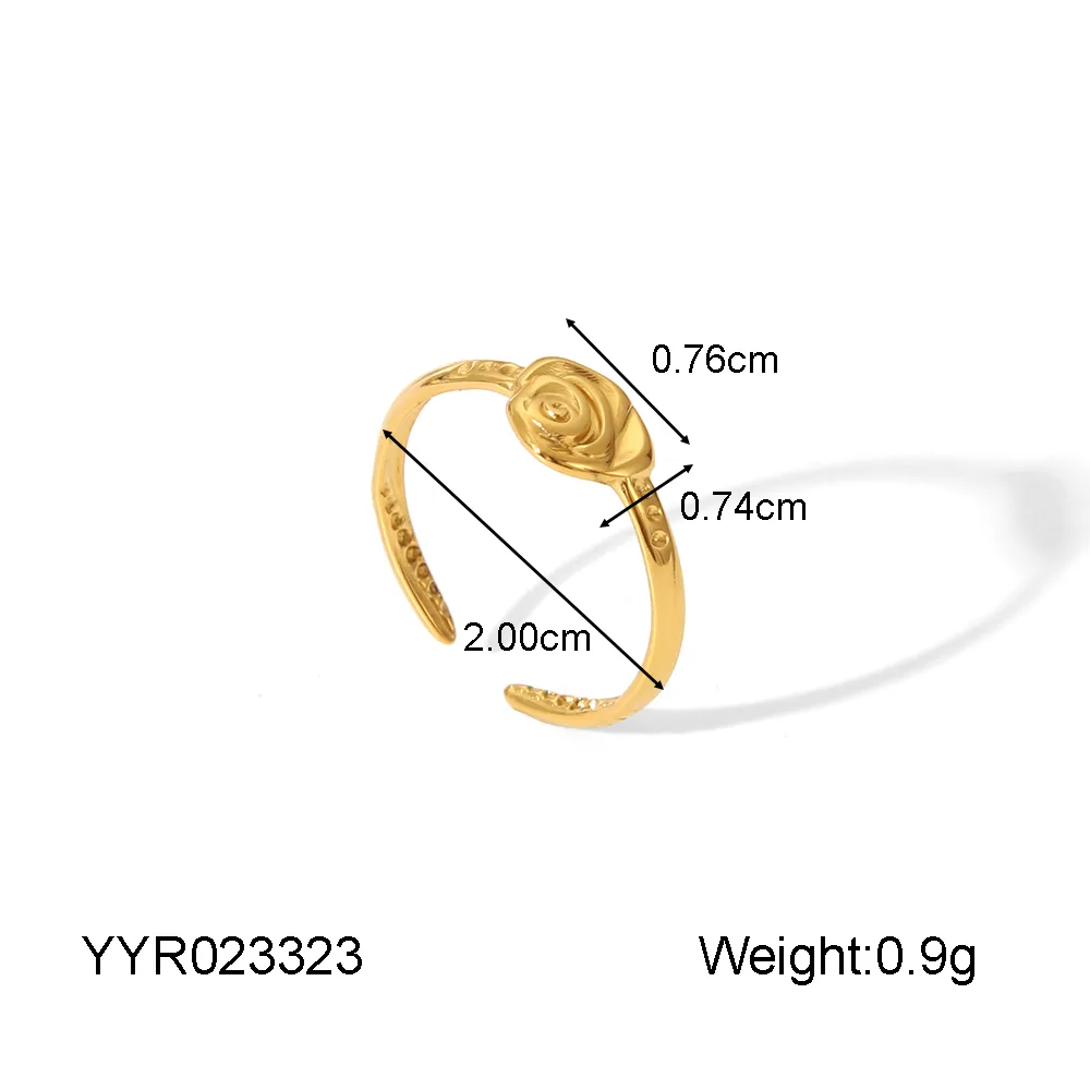 IG Style Marine Style Starfish Swirl Pattern Heart Shape 304 Stainless Steel Natural Stone Asymmetrical Natural Stone 18K Gold Plated Women's Open Rings display picture 19