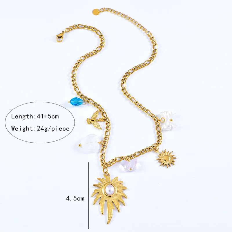 Retro Flower Bow Knot 304 Stainless Steel Women's Necklace display picture 1