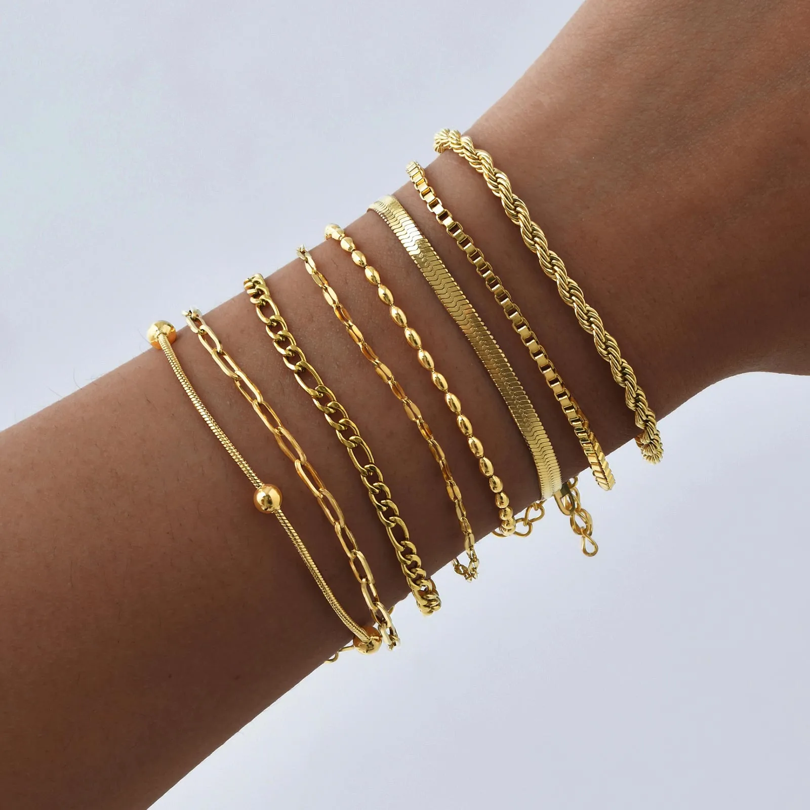 Simple Style Solid Color 201 Stainless Steel Women's Bracelets display picture 1