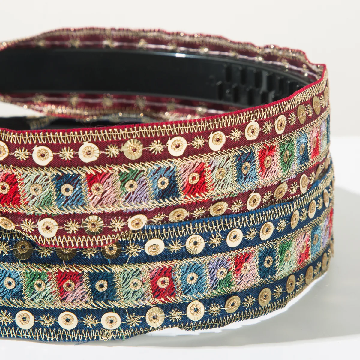 Women's Retro Geometric Color Block Cloth Embroidery Hair Band display picture 4