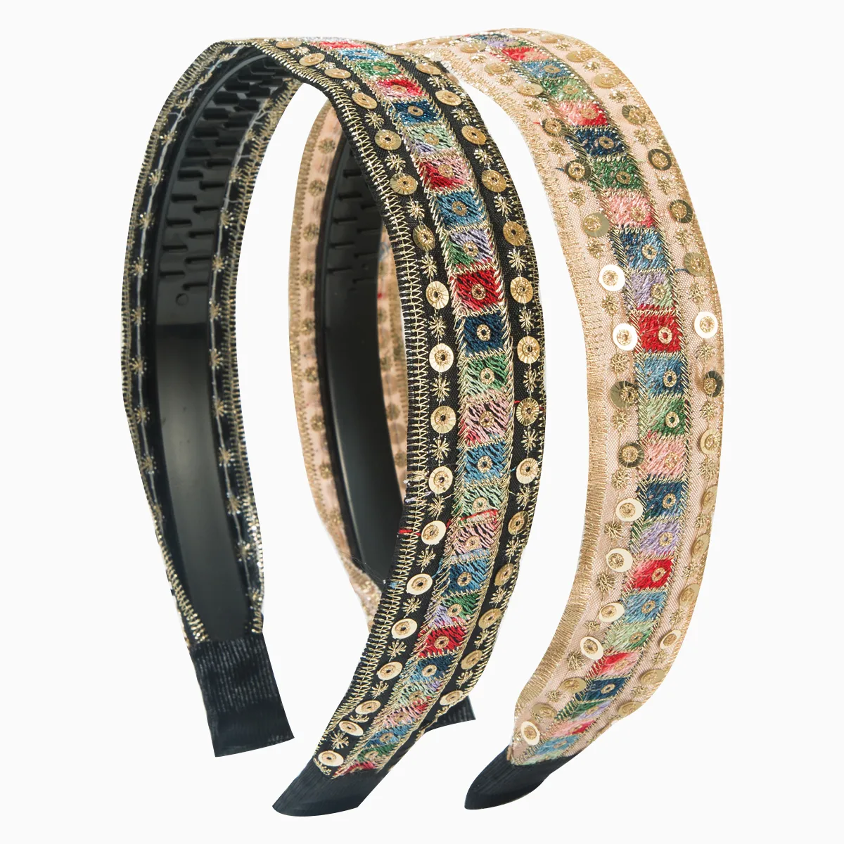 Women's Retro Geometric Color Block Cloth Embroidery Hair Band display picture 8