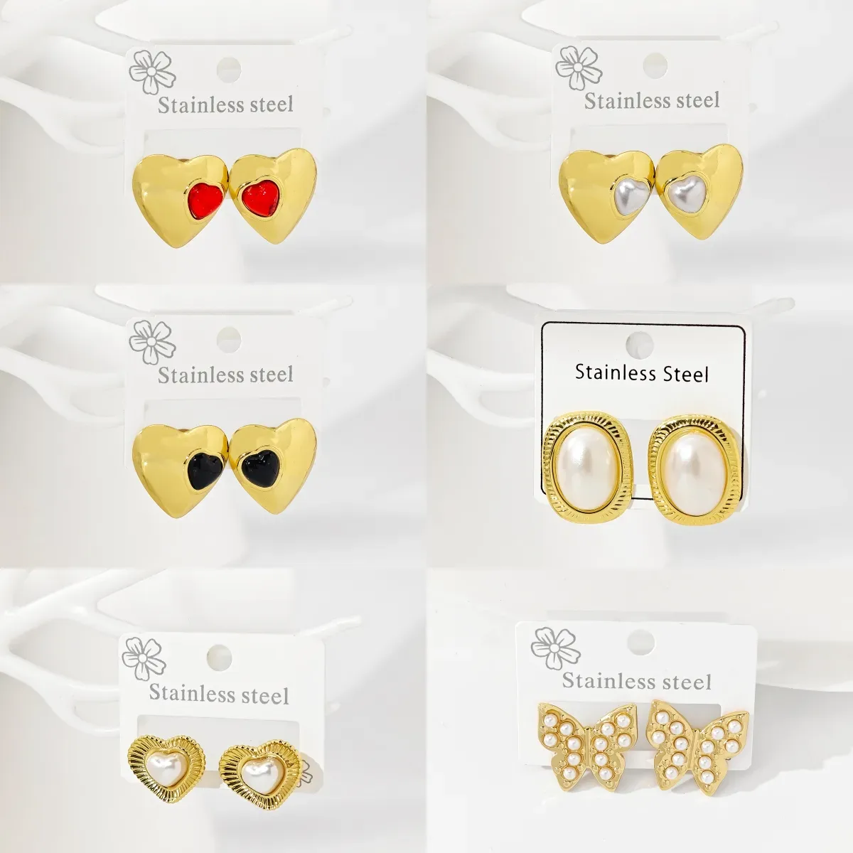 Casual Simple Style Heart Shape 316 Stainless Steel  Ear Studs display picture 1