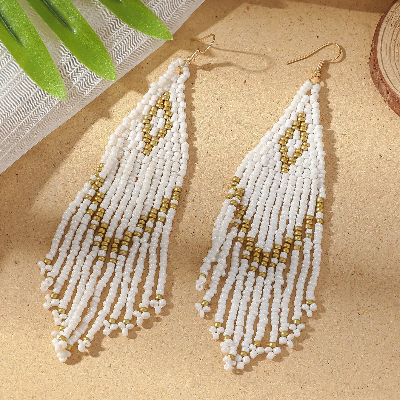 1 Pair Ethnic Style Bohemian Colorful Seed Bead Drop Earrings display picture 1