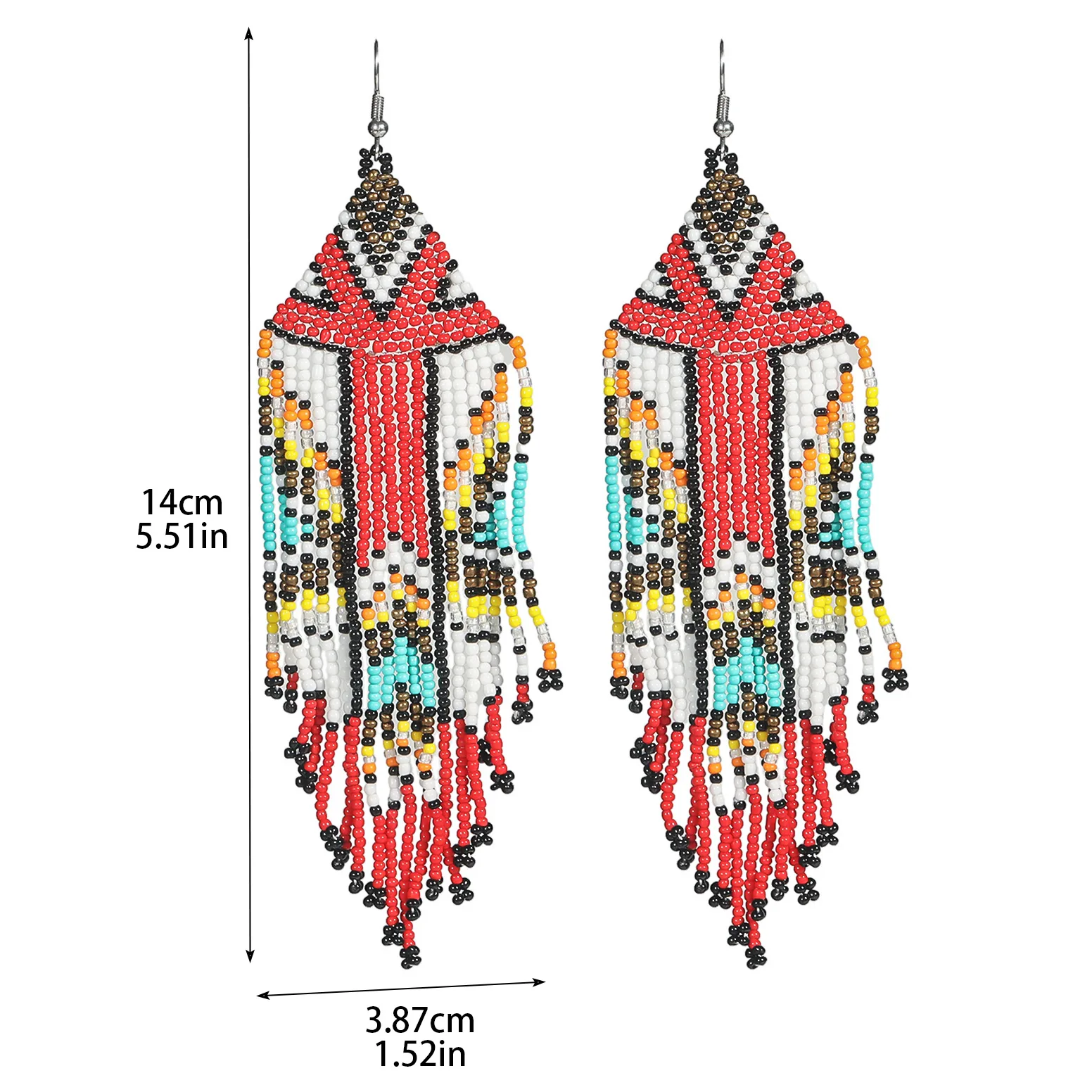 1 Pair Retro Classic Style Colorful Seed Bead Drop Earrings display picture 6