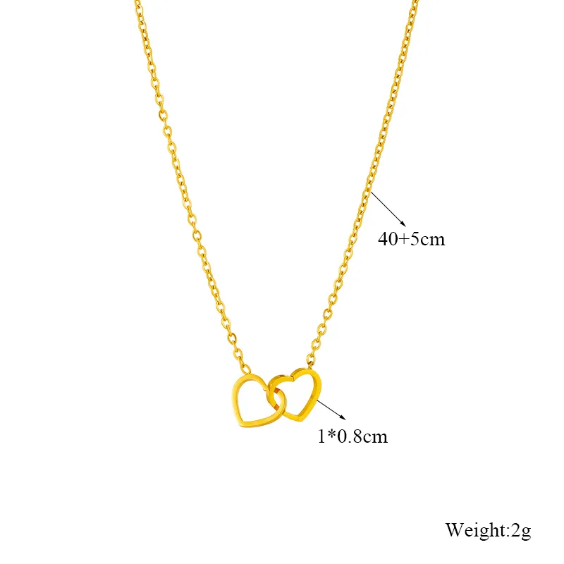 Wholesale Jewelry Simple Style Heart 304 Stainless Steel 18K Gold Plated Plating Necklace display picture 7
