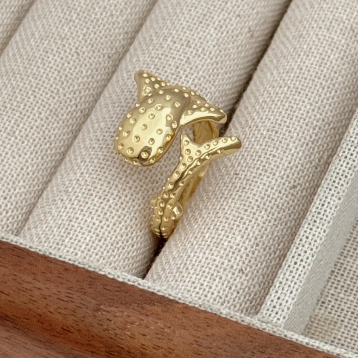 Retro Marine Style Classic Style Starfish Conch Fish Copper Asymmetrical 18K Gold Plated Women's Open Rings display picture 6