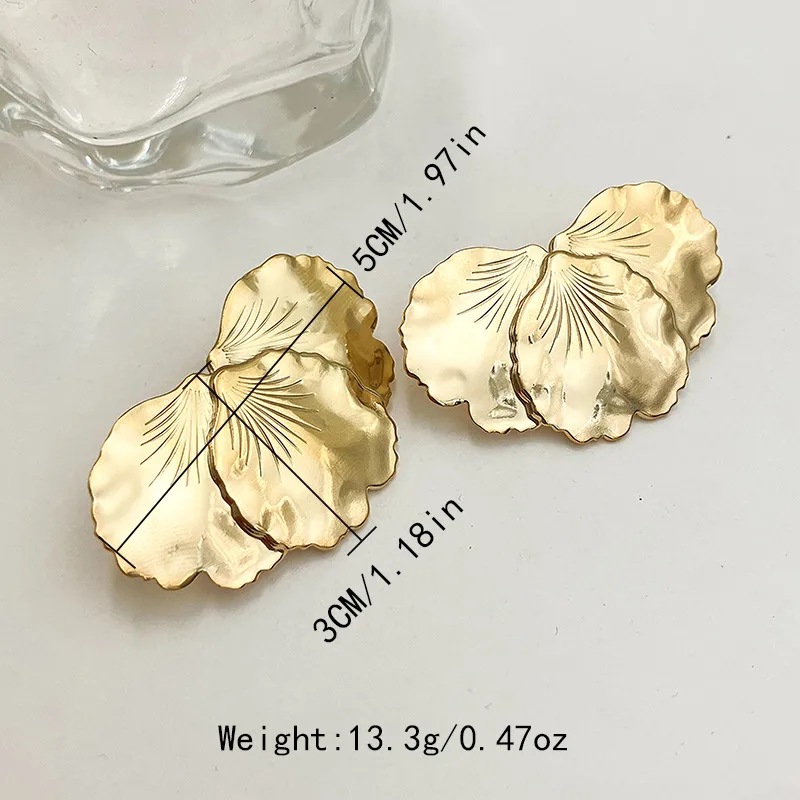1 Pair Retro Classic Style Flower Plating 304 Stainless Steel Ear Studs display picture 3