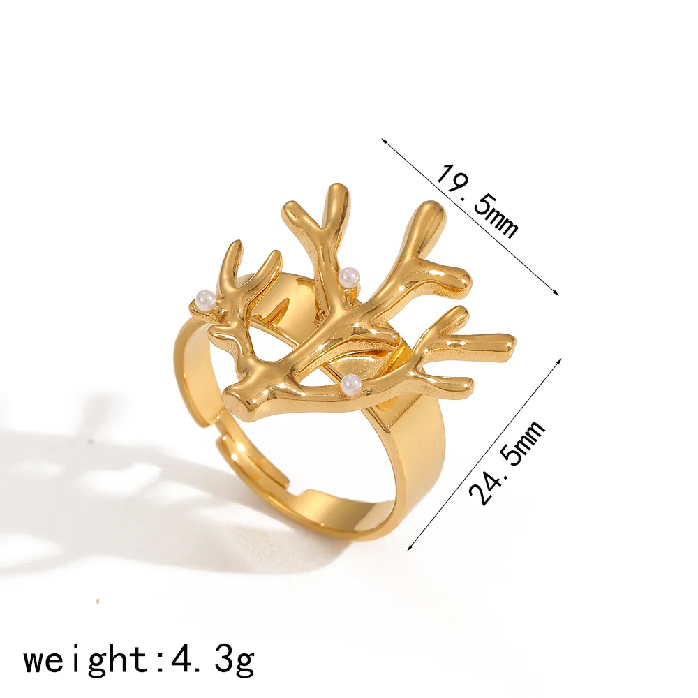 Marine Style Beach Scallop Dolphin Coral 304 Stainless Steel Plating 18K Gold Plated Women's Rings display picture 4