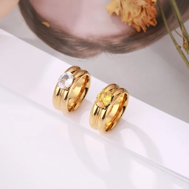 Retro Classic Style Geometric 304 Stainless Steel Irregular Plating Women's Rings display picture 2