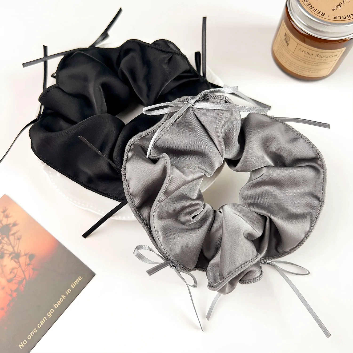 Women's Sweet Solid Color Satin Hair Tie display picture 2