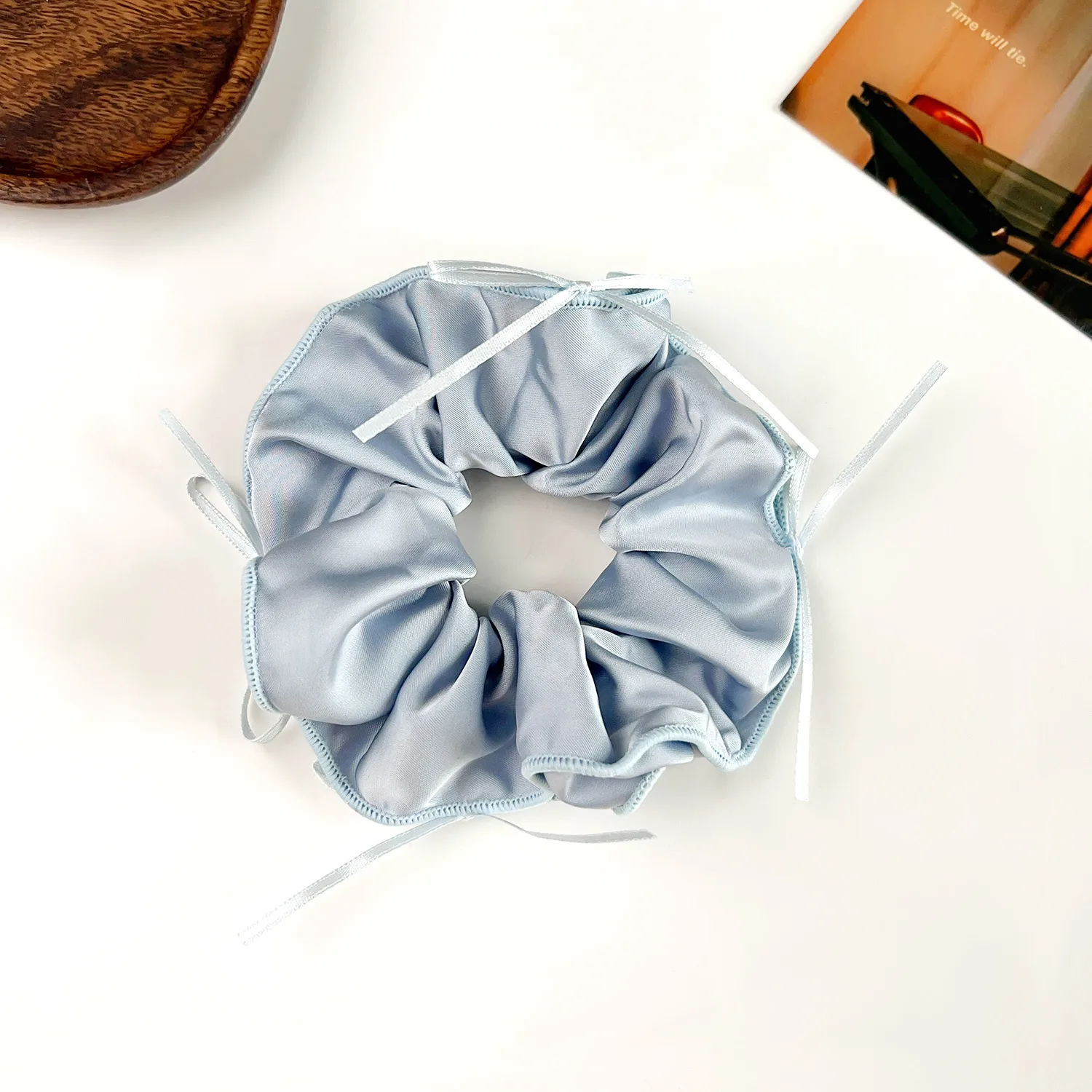 Women's Sweet Solid Color Satin Hair Tie display picture 5
