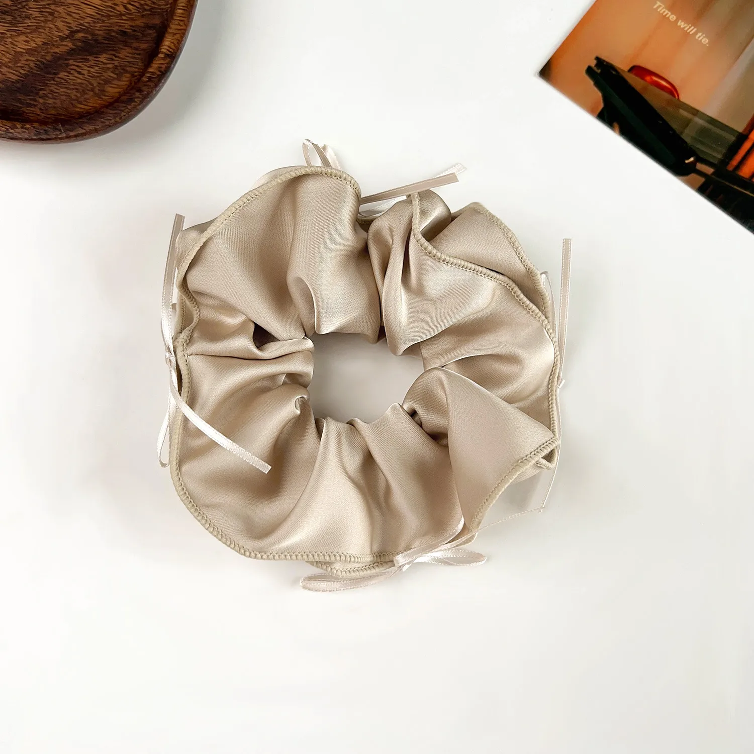 Women's Sweet Solid Color Satin Hair Tie display picture 6