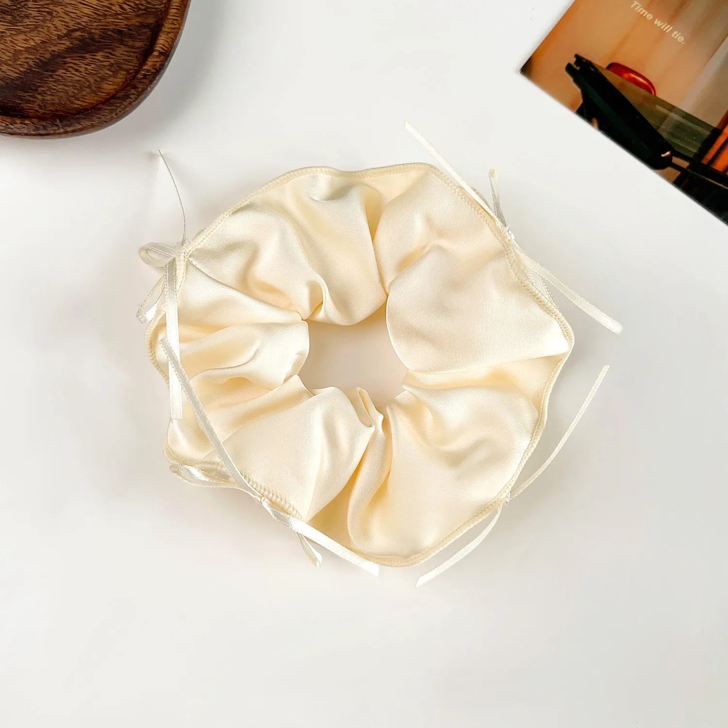 Women's Sweet Solid Color Satin Hair Tie display picture 7