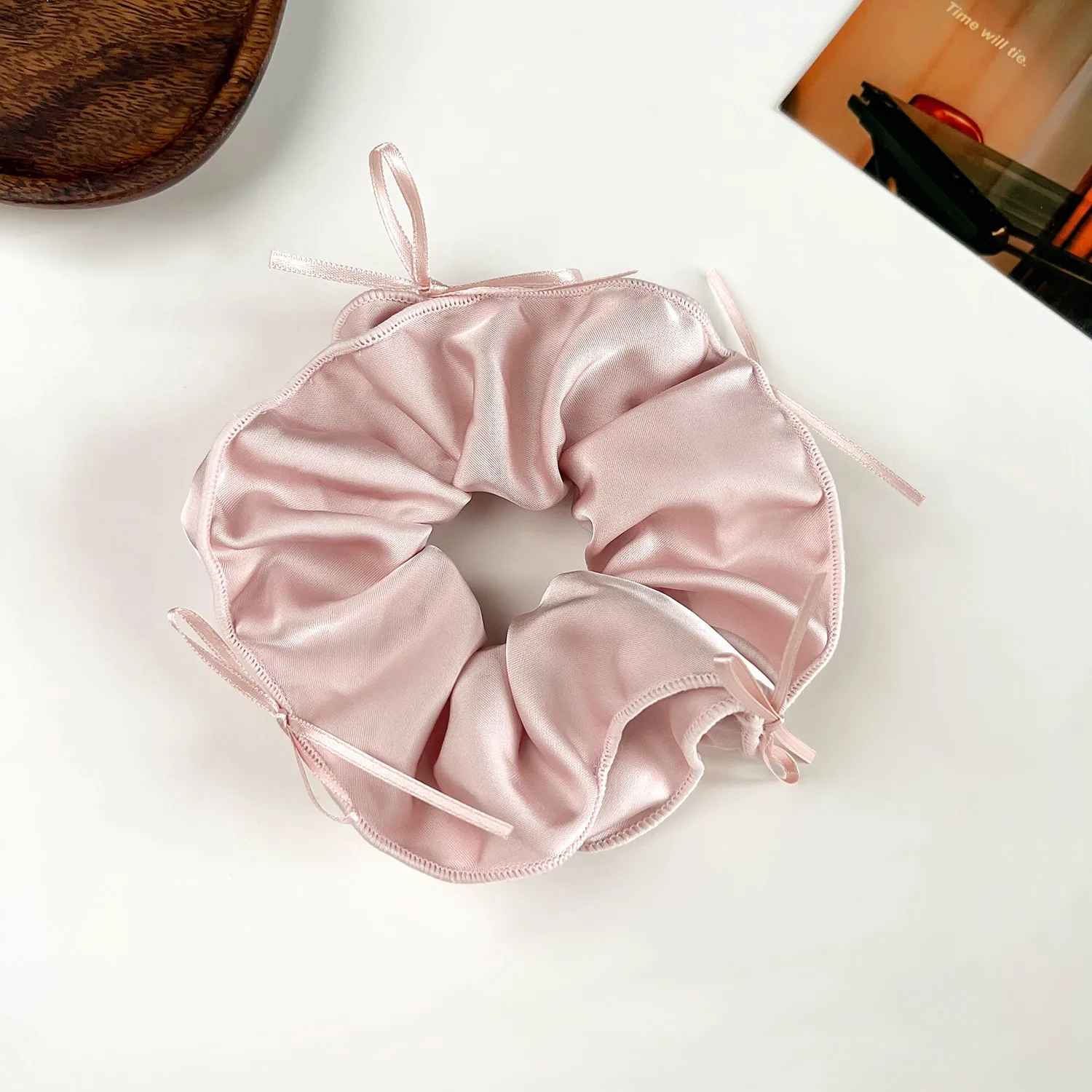 Women's Sweet Solid Color Satin Hair Tie display picture 8