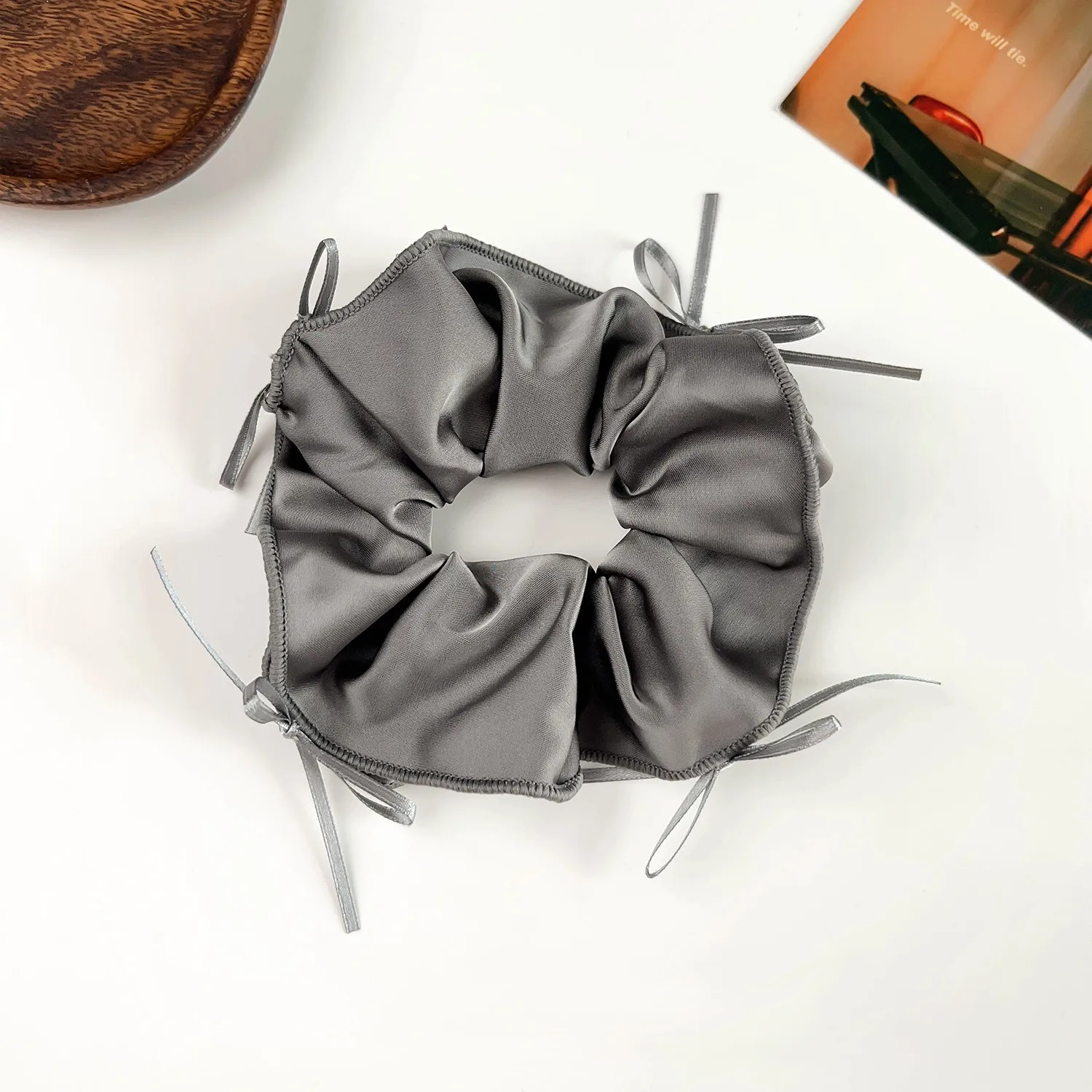 Women's Sweet Solid Color Satin Hair Tie display picture 9
