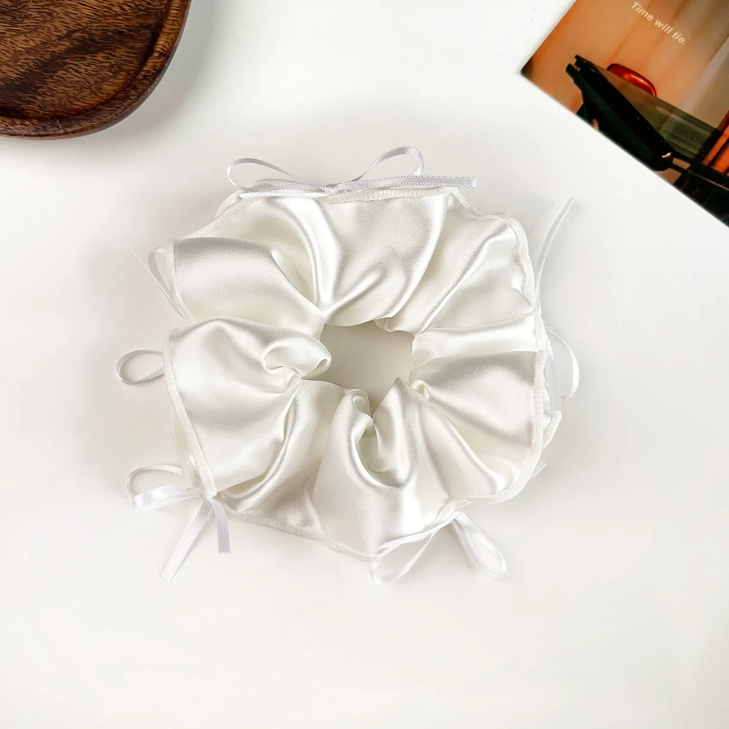 Women's Sweet Solid Color Satin Hair Tie display picture 11