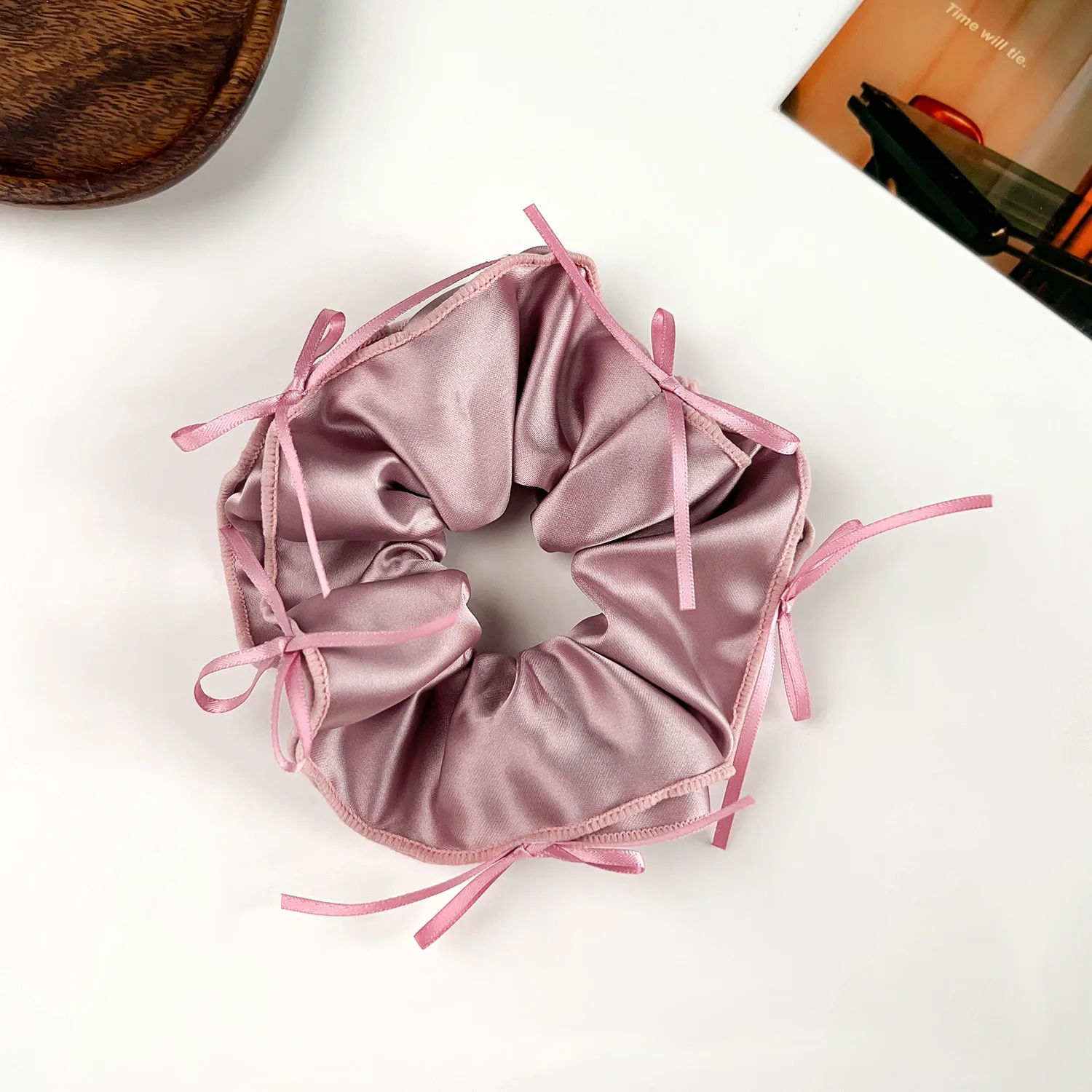 Women's Sweet Solid Color Satin Hair Tie display picture 12