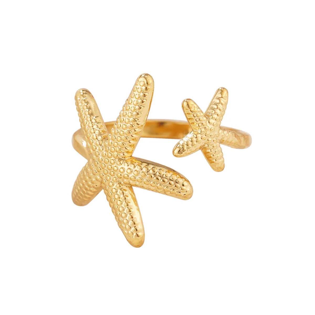 Retro Classic Style Geometric Starfish Heart Shape 304 Stainless Steel Plating Women's Open Rings display picture 2